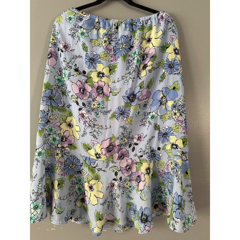 Liz Baker Petite L Floral Maxi Skirt Flowy Spring Summer Cottagecore Botanical